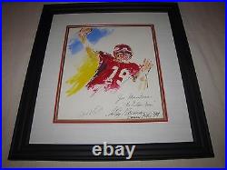 LEROY NEIMAN Original Joe Montana Kansas City Chiefs Painting Signed by Both