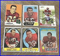 LOT OF (30) SIGNED AUTOGRAPHED KANSAS CITY CHIEFS FOOTBALL CARDS WithHOFers
