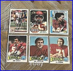 LOT OF (30) SIGNED AUTOGRAPHED KANSAS CITY CHIEFS FOOTBALL CARDS WithHOFers