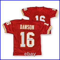 Len Dawson Autographed Kansas City Signed Red Football Jersey HOF 87 JSA