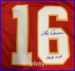 Len Dawson Autographed Kansas City Signed Red Football Jersey Super Bowl MVP JSA
