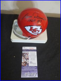 Len Dawson HOF87 Kansas City Chiefs Autograph Signed Throwback Mini Helmet JSA