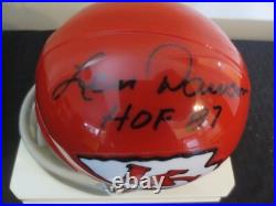 Len Dawson HOF87 Kansas City Chiefs Autograph Signed Throwback Mini Helmet JSA