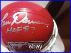Len Dawson Kansas City Chiefs Autographed Mini Helmet P. A. A. S. Holographic COA