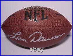 Len Dawson Signed Autographed NFL Football & Coa Kc Kansas City Chiefs Sb IV Mvp