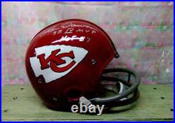 Len Dawson Signed T/b Kansas City Chiefs Rk Helmet Hof87 Rare