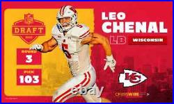 Leo Chenal Signed Kansas City Chiefs Jersey (Beckett) 2022 3rd Round Draft Pk LB