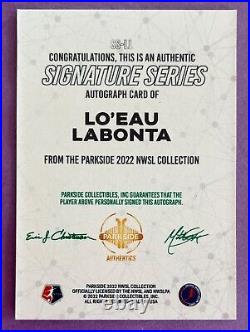 Lo'eau Labonta 2022 Parkside NWSL SIGNATURE SERIES FOIL AUTO Card 1/1 KC CURRENT