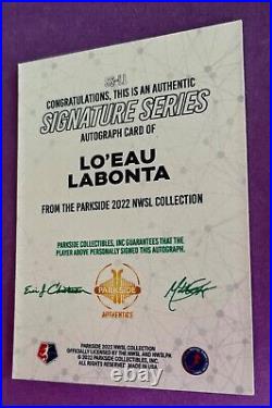 Lo'eau Labonta 2022 Parkside NWSL SIGNATURE SERIES FOIL AUTO Card 1/1 KC CURRENT