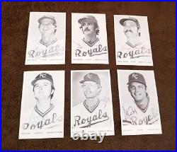 Lot of 6 Signed Kansas City Royals Team Photo Postcards 1970s Splittorff Busby +