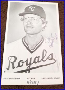 Lot of 6 Signed Kansas City Royals Team Photo Postcards 1970s Splittorff Busby +