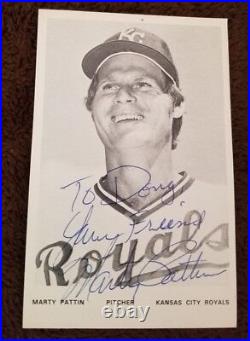 Lot of 6 Signed Kansas City Royals Team Photo Postcards 1970s Splittorff Busby +