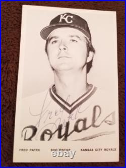 Lot of 6 Signed Kansas City Royals Team Photo Postcards 1970s Splittorff Busby +