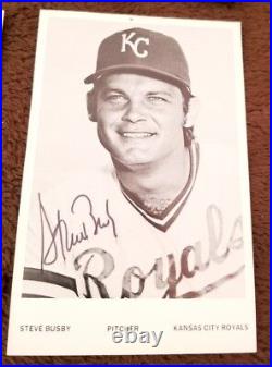 Lot of 6 Signed Kansas City Royals Team Photo Postcards 1970s Splittorff Busby +