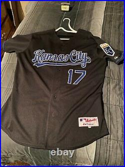 Luis Silverio Game Used 2008 Signed Kansas City Royals Alternate Jersey Size 48