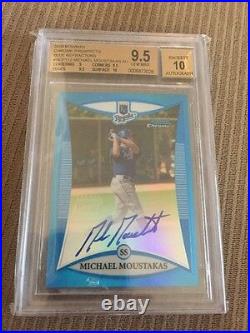 MIKE MICHAEL MOUSTAKAS 2008 Bowman Chrome Blue Refractor Auto BGS 9.5/10 /150