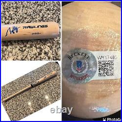 MJ Melendez Signed Kansas City Royals Full-Size Bat. Beckett Certified. New