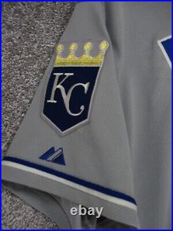 Majestic Kansas City Royals Jersey Mens 44 Pecota 32 Gray Signed Retro