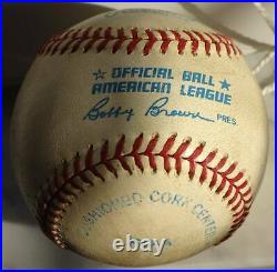 Mark Gubiza Kansas City Royals Game Used Autographed Signed #100 Win Baseball