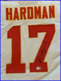 Mecole Hardman Jr Signed Kansas City Chiefs WHITE Jersey Beckett Hologram