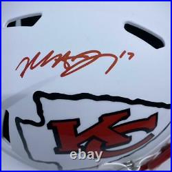 Mecole Hardman Signed Kansas City Chiefs Full Size Matte White Replica Helmet