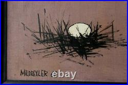Mid Century Modern Oil painting listed artist Bob Mildrexler Duck Egg 1963