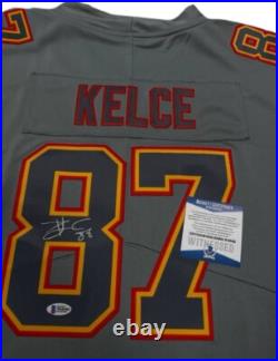 NFL Grey Jersey Travis Kelce Kansas City Chiefs Hand Signed Autographed BAS COA