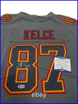 NFL Grey Jersey Travis Kelce Kansas City Chiefs Hand Signed Autographed BAS COA
