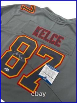 NFL Grey Jersey Travis Kelce Kansas City Chiefs Hand Signed Autographed BAS COA