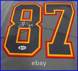 NFL Grey Jersey Travis Kelce Kansas City Chiefs Hand Signed Autographed BAS COA