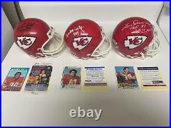 NFL Hall of Fame Kansas City Chiefs Signed Mini Helmet Collection with Case RARE