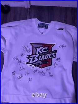 NHL Kansas City Blades 1990 team signed hockey jersey