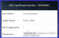 NICK BOLTON Signed/Autographed Kansas City Chiefs Pro Style Jersey Beckett