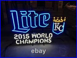 New Kansas City Royals 2015 World Champions Bar Neon Light Sign 24x20