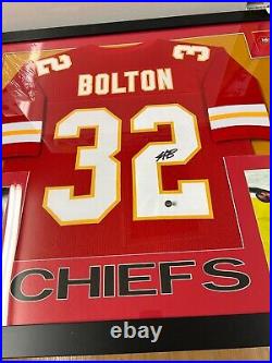 Nick Bolton Of The KANSAS City Chiefs Autographed Framed Jersey COA