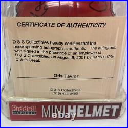 Otis Taylor Signed Kansas City Chiefs Replica Mini Helmet Authentic Signature