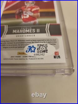 PATRICK MAHOMES 2021 Panini Score #NL2 HARD-SIGNED AUTO WithCOA Five Star Grading