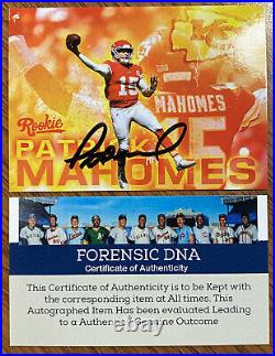 PATRICK MAHOMES Autographed 2017 NFL Draft RC with COA Kansas City Chiefs