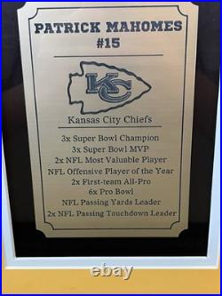 PATRICK MAHOMES Autographed Football Jersey KANSAS CITY CHIEFS Framed Beckett