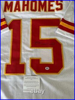 PATRICK MAHOMES KANSAS CITY CHIEFS QB WHITE SIGNED JERSEY AUTOGRAPHED WithCOA 513