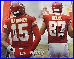 PATRICK MAHOMES TRAVIS KELCE KANSAS CITY CHIEFS DUAL SIGNED 8X10 PHOTO withCOA