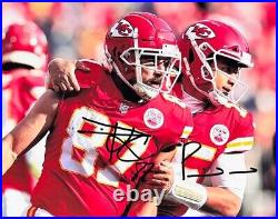 PATRICK MAHOMES TRAVIS KELCE KANSAS CITY CHIEFS DUAL SIGNED 8X10 PHOTO withCOA