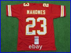 PAT MAHOMES KANSAS CITY CHIEFS SIGNED PRO STYLE FOOTBALL JERSEY WhosYourDad JSA