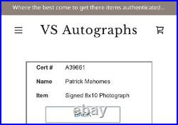 Patrick Lavon Mahomes Kansas City Chiefs Signed Autograph 11x8.5 Photo with COA