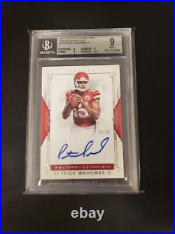 Patrick Mahomes 2017 National Treasures Rookie Signatures Auto 79/99 Chiefs