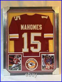 Patrick Mahomes Autographed Custom Kansas City Chiefs Jersey Framed with COA