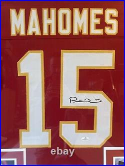 Patrick Mahomes Autographed Custom Kansas City Chiefs Jersey Framed with COA