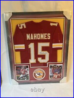 Patrick Mahomes Autographed Custom Kansas City Chiefs Jersey Framed with COA