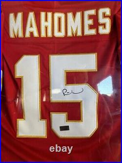 Patrick Mahomes Autographed Framed Jersey Kansas City Chiefs Pro-Cert Certified