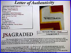 Patrick Mahomes / Autographed Kansas City Chiefs Custom Jersey / JSA LOA Grade 9
